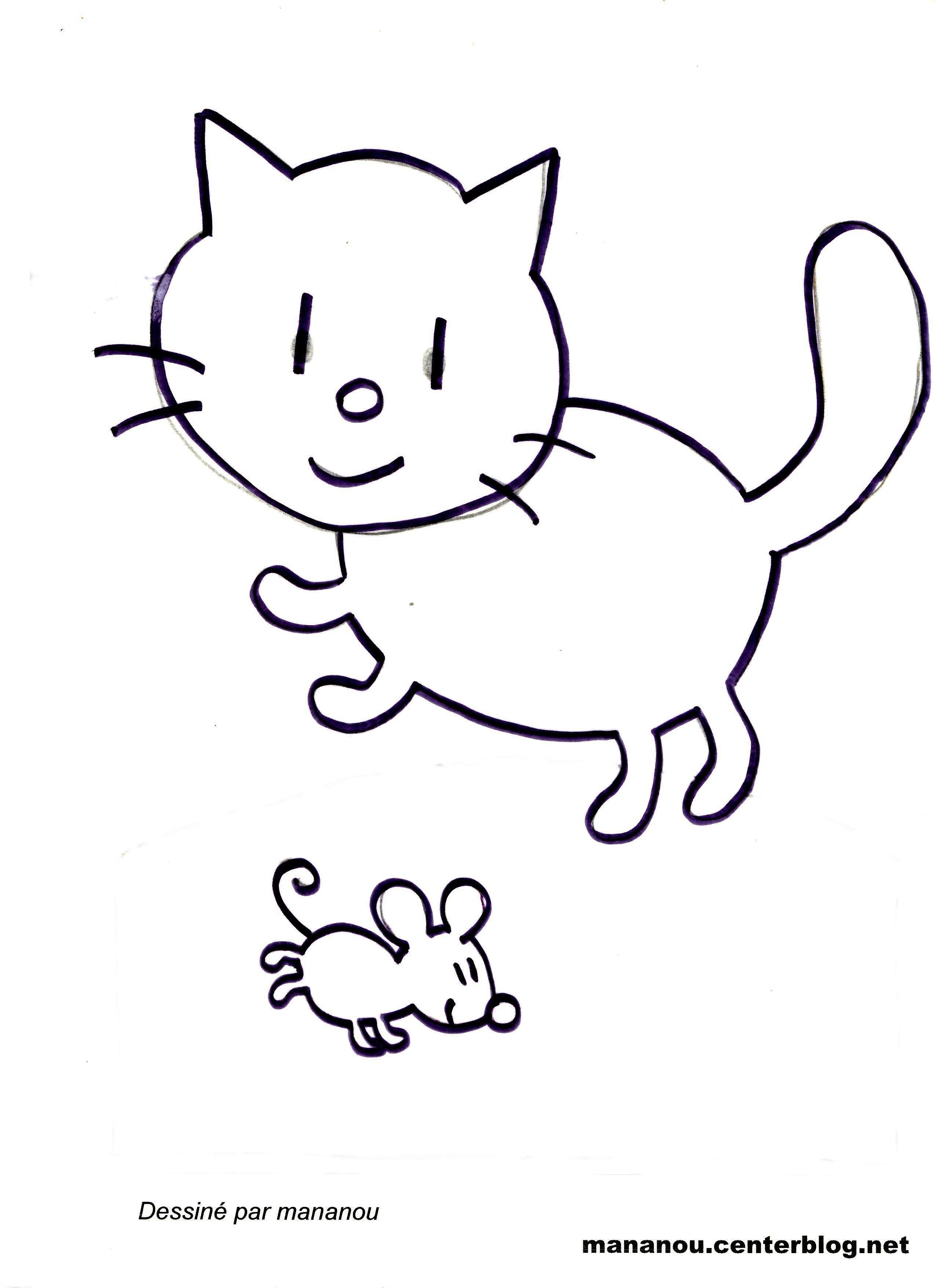 coloriage chat et souris